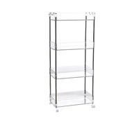 JQQJZLC Bathroom Shelves Kitchen Storage Cabinets Kitchen Rack Plastic Ultra-narrow Narrow Slit Storage Rack Multi-functional Transparent Cart Floor-to-ceiling Mobile Pulley Kitchen Shelves (Color :