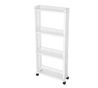 JQQJZLC Bathroom Shelves Kitchen Storage Cabinets Kitchen Storage Rack with Wheels 2/3/4 Layers Narrow Slotted Shelf Fridge Side Shelf Rotatable Kitchen Bathroom Organizer Kitchen Shelves (Color :