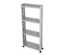 JQQJZLC Bathroom Shelves Kitchen Storage Cabinets Kitchen Storage Rack with Wheels 2/3/4 Layers Narrow Slotted Shelf Fridge Side Shelf Rotatable Kitchen Bathroom Organizer Kitchen Shelves (Color :