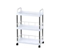 JQQJZLC Bathroom Shelves Kitchen Storage Cabinets Kitchen Trolley Rack Floor-to-ceiling Multi-layer Wheeled Removable Vegetable and Fruit Seasoning Bottle Storage Basket Locker Kitchen Shelves (Color
