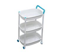 JQQJZLC Bathroom Shelves Kitchen Storage Cabinets Mobile Trolley Rack Plastic Floor Gap Kitchen Multi-layer Storage Rack Bathroom Gap Storage Rack with Wheels Kitchen Shelves (Color : Blue-4Layer)