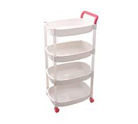 JQQJZLC Bathroom Shelves Kitchen Storage Cabinets Mobile Trolley Rack Plastic Floor Gap Kitchen Multi-layer Storage Rack Bathroom Gap Storage Rack with Wheels Kitchen Shelves (Color : Blue-4Layer)