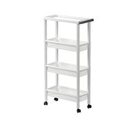 JQQJZLC Bathroom Shelves Kitchen Storage Cabinets Removable Four-layer Shelf Kitchen Shelf Floor-to-ceiling Household Movable Small Trolley with Wheeled Bookshelf Storage Shelf Kitchen Shelves