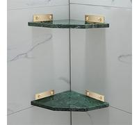JQQJZLC Bathroom Shelves Nordic Light Luxury All Copper Natural Marble Golden Triangle Basket Rack, Storage Brushed Gold Tripod (Color : 17)