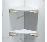 JQQJZLC Bathroom Shelves Nordic Light Luxury All Copper Natural Marble Golden Triangle Basket Rack, Storage Brushed Gold Tripod (Color : 10)