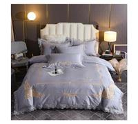 JQQJZLC Bed Four Pieces Set, Elegant Embroidery bedlinen Blue Bedding Set King Queen Size Bed Linen Egyptian Cotton Duvet Cover Bed Sheet Set Pillowcases(Pink,Queen)