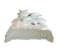 JQQJZLC Bed Set Cotton Four-Piece Bed Sheet Set Embroidery Flower Bed Sheet Bedding Set Soft Bedding Linen(1.5/1.8m Bed) (A 1.8/2m Bed)