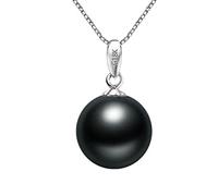 JQQJZLC Black Pearl Necklace & Pendant with Pendant 10-11mm Pearls Jewelry