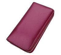 JQQJZLC Blocking Leather Business Wallet Billfold Wallet Holder Long Wallet Zipper Coin Purse Phone Pouch Trendy