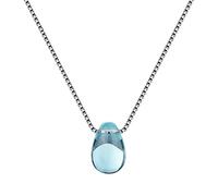 JQQJZLC blue water drop shape crystal pendants necklaces for wedding jewelry women necklace