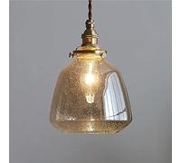 JQQJZLC Brass Hanging Chandelier Lamp Kitchen Island Pendant Lighting Fitting, Seed Glass Shade Drop Ceiling Light Fixture, Retro Suspended Lamps for Dining Table Hallway Bedroom Change for The Better