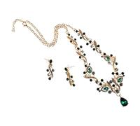 JQQJZLC Bridal Rhinestone Necklace and Earring Set Vintage Fashion for Wedding Formal Events