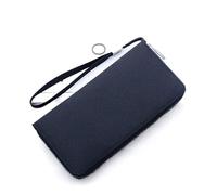 JQQJZLC Canvas Wallet Men Black/Gray Long Purse Male Cellphone Bag Zipper Business Card Holder Wallet Case Money Card Bag 17 Position
