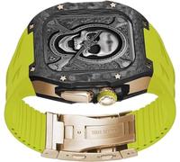 JQQJZLC Carbon Fiber Titanium Metal Watch Case band Mod Kit，For Ultra 2 49mm，Fluororubber watch Strap with folding Buckle Replacement Accessories