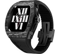 JQQJZLC Carbon Fiber Watch Case and Fluorine Rubber Watch Strap Mod Kit，For Series 8 7 45mm，RM Modification Set watch band case，For iwatch SE/4/5/6 Upgradation