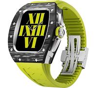 JQQJZLC Carbon Fiber Watch Case and Fluorine Rubber Watch Strap Mod Kit,For Series 8 7 45mm,RM Modification Set watch band case,For iwatch SE/4/5/6 Upgradation