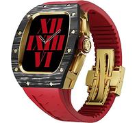 JQQJZLC Carbon Fiber Watch Case and Fluorine Rubber Watch Strap Mod Kit,For Series 8 7 45mm,RM Modification Set watch band case,For iwatch SE/4/5/6 Upgradation