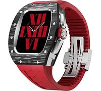 JQQJZLC Carbon Fiber Watch Case and Fluorine Rubber Watch Strap Mod Kit,For Series 8 7 45mm,RM Modification Set watch band case,For iwatch SE/4/5/6 Upgradation