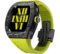 JQQJZLC Carbon Fiber Watch Case and Fluorine Rubber Watch Strap Mod Kit,For Series 8 7 45mm,RM Modification Set watch band case,For iwatch SE/4/5/6 Upgradation