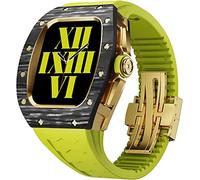 JQQJZLC Carbon Fiber Watch Case and Fluorine Rubber Watch Strap Mod Kit,For Series 8 7 45mm,RM Modification Set watch band case,For iwatch SE/4/5/6 Upgradation