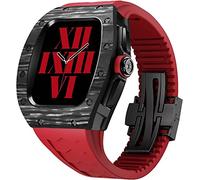 JQQJZLC Carbon Fiber Watch Case and Fluorine Rubber Watch Strap Mod Kit,For Series 8 7 45mm,RM Modification Set watch band case,For iwatch SE/4/5/6 Upgradation