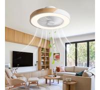 JQQJZLC celing Fan with Lighting 6 Speed Silent, Modern Ceiling Fans with Lights and Remote Reversible dc Motor, Invisible Ceiling Fan Chandelier Light with Timing Living Room Bedroom -Pink
