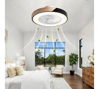 JQQJZLC celing Fan with Lighting 6 Speed Silent, Modern Ceiling Fans with Lights and Remote Reversible dc Motor, Invisible Ceiling Fan Chandelier Light with Timing Living Room Bedroom -Pink