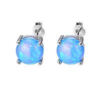 JQQJZLC Cellacity 8 Colors Optional Opal 925 Jewelry Gemstones Earrings For Women Fashion Simple Ear Studs Rose Color Gift
