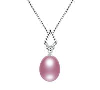 JQQJZLC chandelier 100% natural freshwater oval pearl necklace zircon pendant fine jewelry for women light