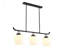 JQQJZLC Chandelier Creative Bar Table Dining Chandelier,Garden Dining Room Glass Lighting Lamps,American Three-Head Dining Room Light-A 3Lights Face Down (B 3lights Upward)