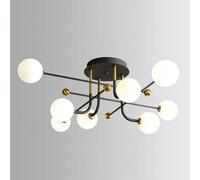 JQQJZLC Chandelier Creative Living Room Ceiling Lamp, Simple Magic Bean Chandelier, Modern Dining Room Lights, Italian Minimalist Bedroom Chandelier,Black,8 Light (Black 4 Light)