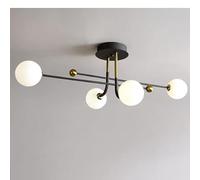 JQQJZLC Chandelier Creative Living Room Ceiling Lamp, Simple Magic Bean Chandelier, Modern Dining Room Lights, Italian Minimalist Bedroom Chandelier,Black,8 Light (Black 4 Light)