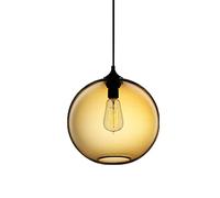 JQQJZLC Chandelier Glass Chandelier,Modern Simple Single-Headed Glass Chandelier,Living Room Lamp,Dining Room Lamp,Bedroom Lamp,Bedside Lamp,Bar Lamp,Cafe Lamp-Yellow Cover 25 * 25Cm (Blu