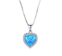JQQJZLC chandelier heart opal for women chain pendant necklace jewelry gift light