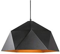 JQQJZLC Chandelier, Household Chandeliers, Modern Geometric Wrought Iron Multilateral Diamond Suspension Single Head Black Restaurant Creative/46Cm (38cm)