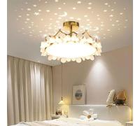 JQQJZLC Chandelier, Light Luxury Acrylic Chandelier Living Room Lights Fashion Crown Ceiling Lamp Net Red - Restaurant Bedroom Decorative Ceiling Light Fixtures Interesting Life(60cm)