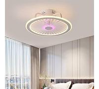 JQQJZLC Chandelier Modern Ceiling Fan with Lights for Living Room White led Smart Ceiling Fans with Lights with Remote Control Quiet Invisible Ventilator lamp for Bedroom Lounge Produced in China
