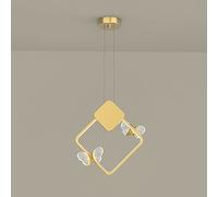 JQQJZLC Chandelier Modern Hanging Light Fixture Geometric Bedside Pendant Light with Acrylic Butterfly Decoration, 3000K Warm White Led Ceiling Hanging Pendant Lighting Metal Chandelier fo