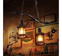 JQQJZLC Chandelier - Retro Industrial Chandelier, Creative Personality American Country Wrought Iron Lamps, Light Source: Edison Bulb, 55 * 12cm Good Material