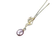 JQQJZLC chandelier vivid crane pendant necklaces thin chain natural pearl fine jewelry women girls light