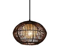 JQQJZLC Chinese Antique Pendant Lamp Creative Dining Chandelier Round Restaurant Rattan Hanging Lights Courtyard Rural Style Home Decoration Lighting for Kitchen Island Dining Table Bar