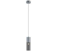JQQJZLC Chrome Farmhouse Black Gray Glass Jar Mini Pendant Light 2 Light Industrial Cylinder Bar Hanging Light Ceiling Fixture Nordic Small Modern Chandelier for Bedroom Restaurant Coffee