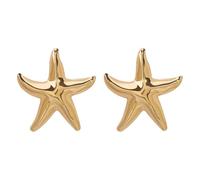 JQQJZLC Chunky Star Starfish Dangle Earrings for Women Hypoallergenic Gold Plated Big Ocean Seashell Statement Charms Drop Dangling Stud Earring Lightweight Beach Holiday Party Jewelry