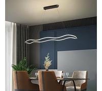 JQQJZLC Closed Wave LED Chandelier Pendant Light LED Hanging Lamp Iron Luminaire Minimalist Indoor Lighting Dimmable Long Home Decor Adjustable Contemporary Lighting for Kitchen Living Roo