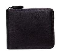 JQQJZLC Coin Purse Wallet Leather Wallet for Men Zipper Business Credit Card Holder Anti Theft Pocket Wallet Male