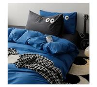 JQQJZLC Comfortable Fabric Quilt Cover Set Home Bedding Sets Double Bed Monochromatic Bed Four Pieces Set(B,Queen)