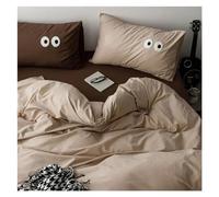 JQQJZLC Comfortable Fabric Quilt Cover Set Home Bedding Sets Double Bed Monochromatic Bed Four Pieces Set(F,Queen)