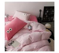 JQQJZLC Comfortable Fabric Quilt Cover Set Home Bedding Sets Double Bed Monochromatic Bed Four Pieces Set(D,Queen)