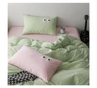 JQQJZLC Comfortable Fabric Quilt Cover Set Home Bedding Sets Double Bed Monochromatic Bed Four Pieces Set(F,Queen)