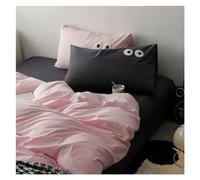 JQQJZLC Comfortable Fabric Quilt Cover Set Home Bedding Sets Double Bed Monochromatic Bed Four Pieces Set(C,Queen)